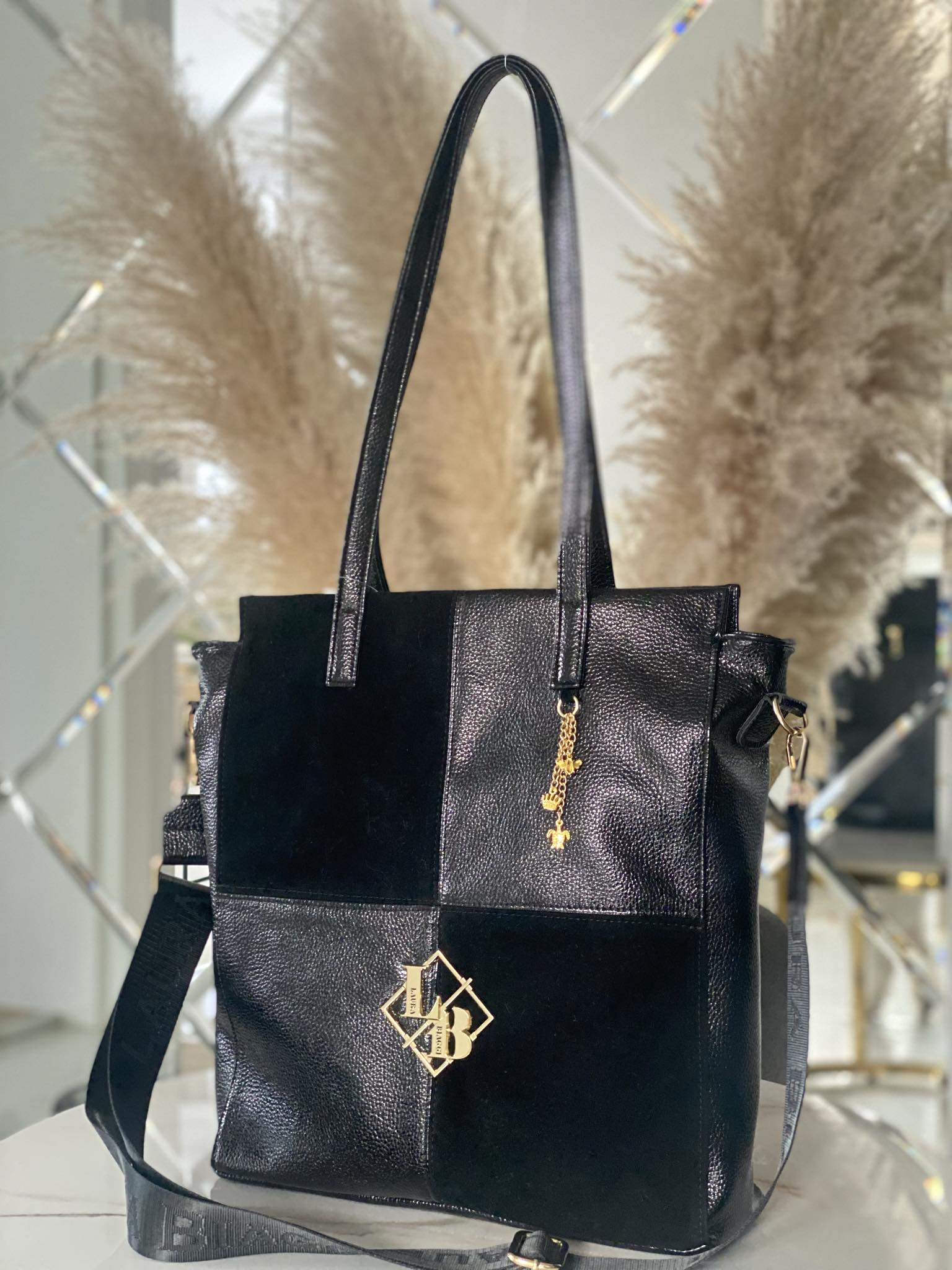 Torebka Laura Biaggi shopper czarna