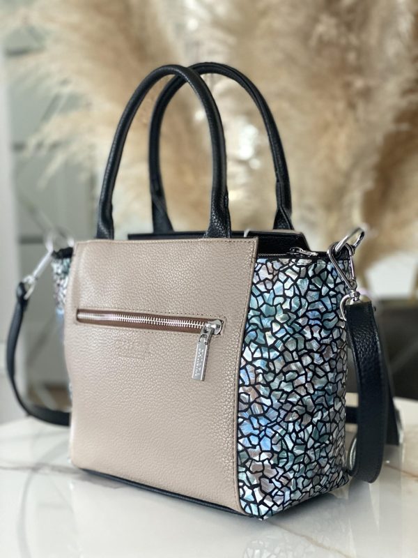 Torebka Chiara Design kuferek taupe holo - obrazek 4