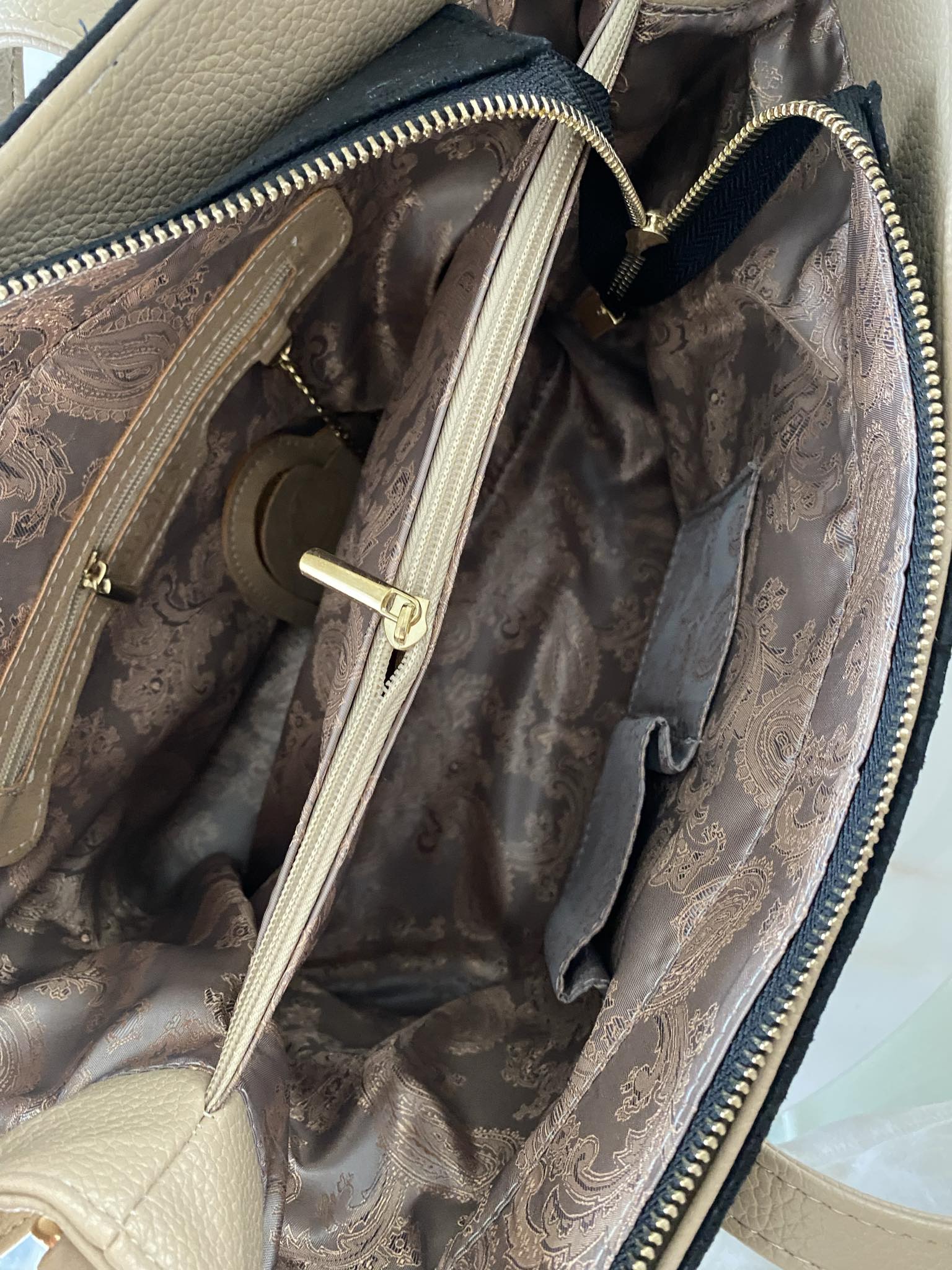 Torebka Chiara Design shopper czarna beżowa - obrazek 5