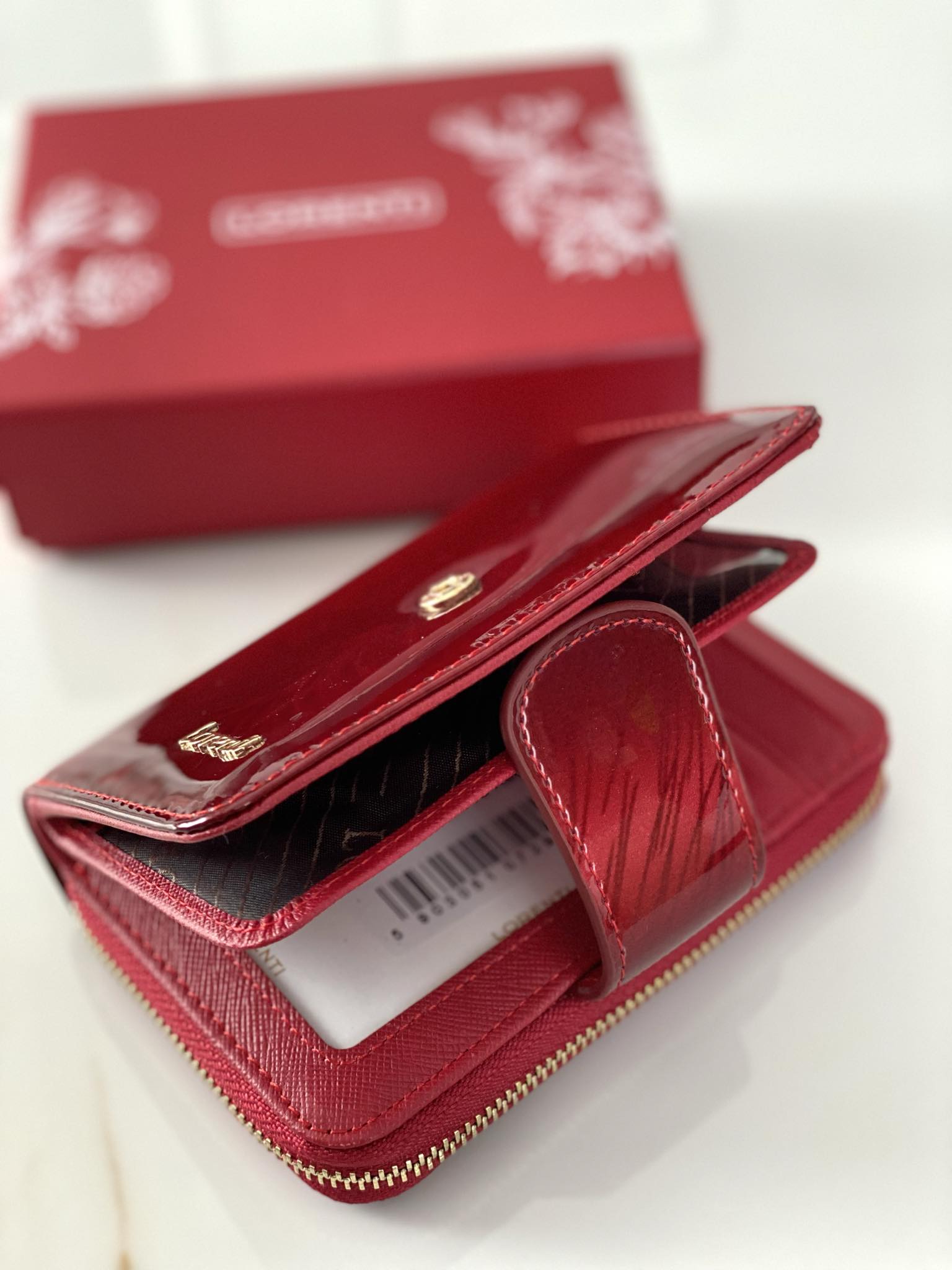 Portfel LORENTI mały skórzany czerwony - obrazek 4