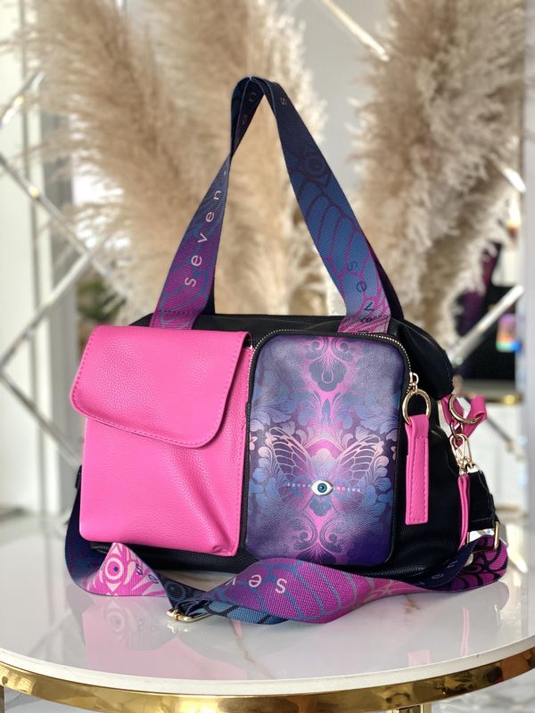 Torebka EGO shopper fitnessówka czarna fuksja