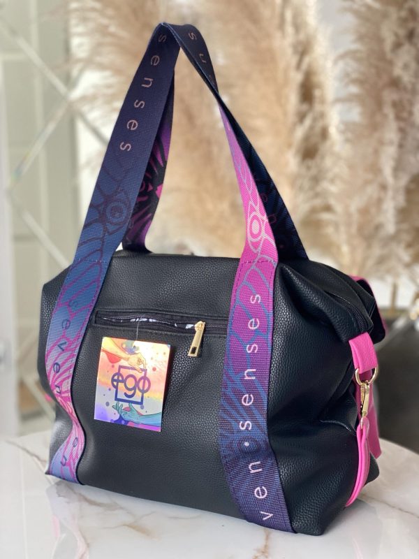 Torebka EGO shopper fitnessówka czarna fuksja - obrazek 4