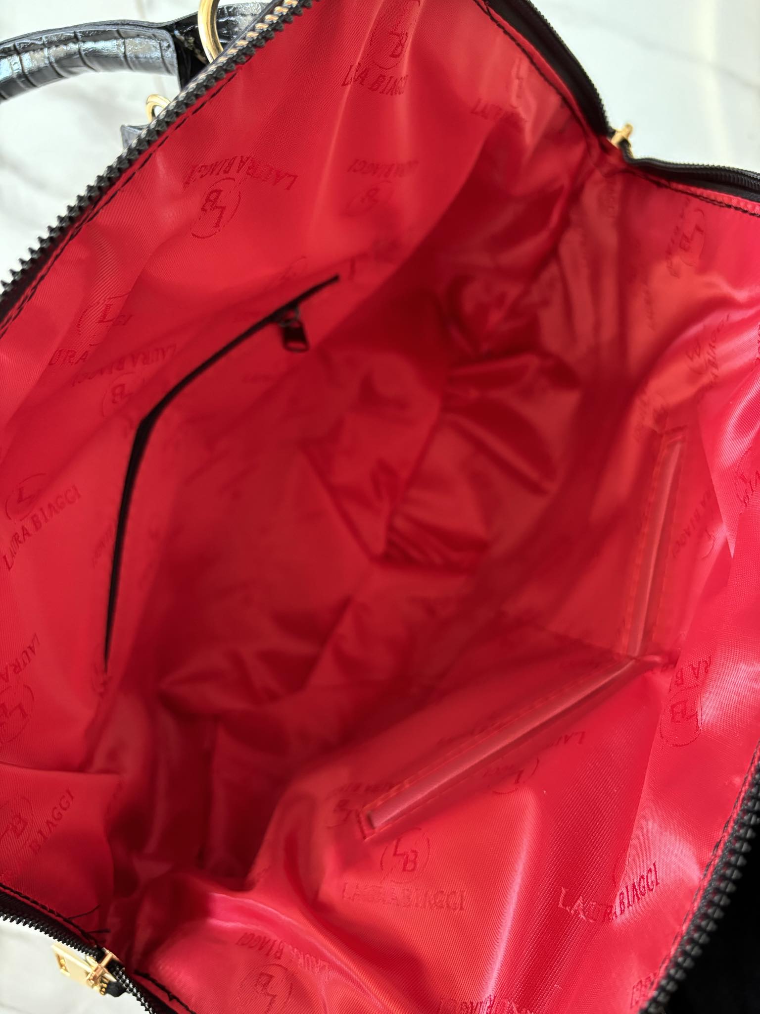 Torebka Laura Biaggi kuferek shopper czarna - obrazek 6