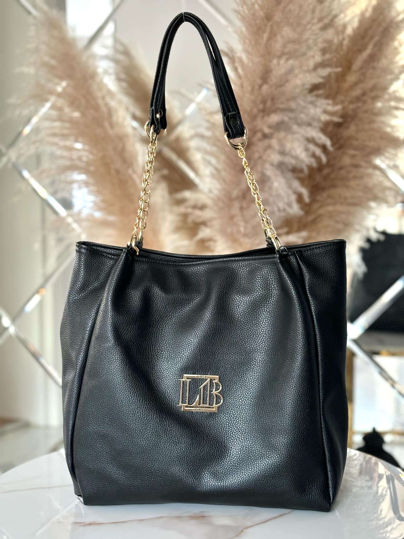 Torebka Laura Biaggi shopper czarna - obrazek 3