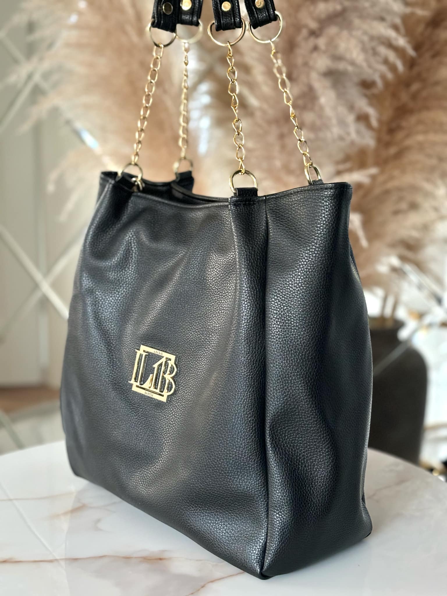 Torebka Laura Biaggi shopper czarna - obrazek 4