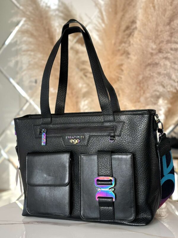 Torebka EGO shopper na ramię PRISMA Premium czarna