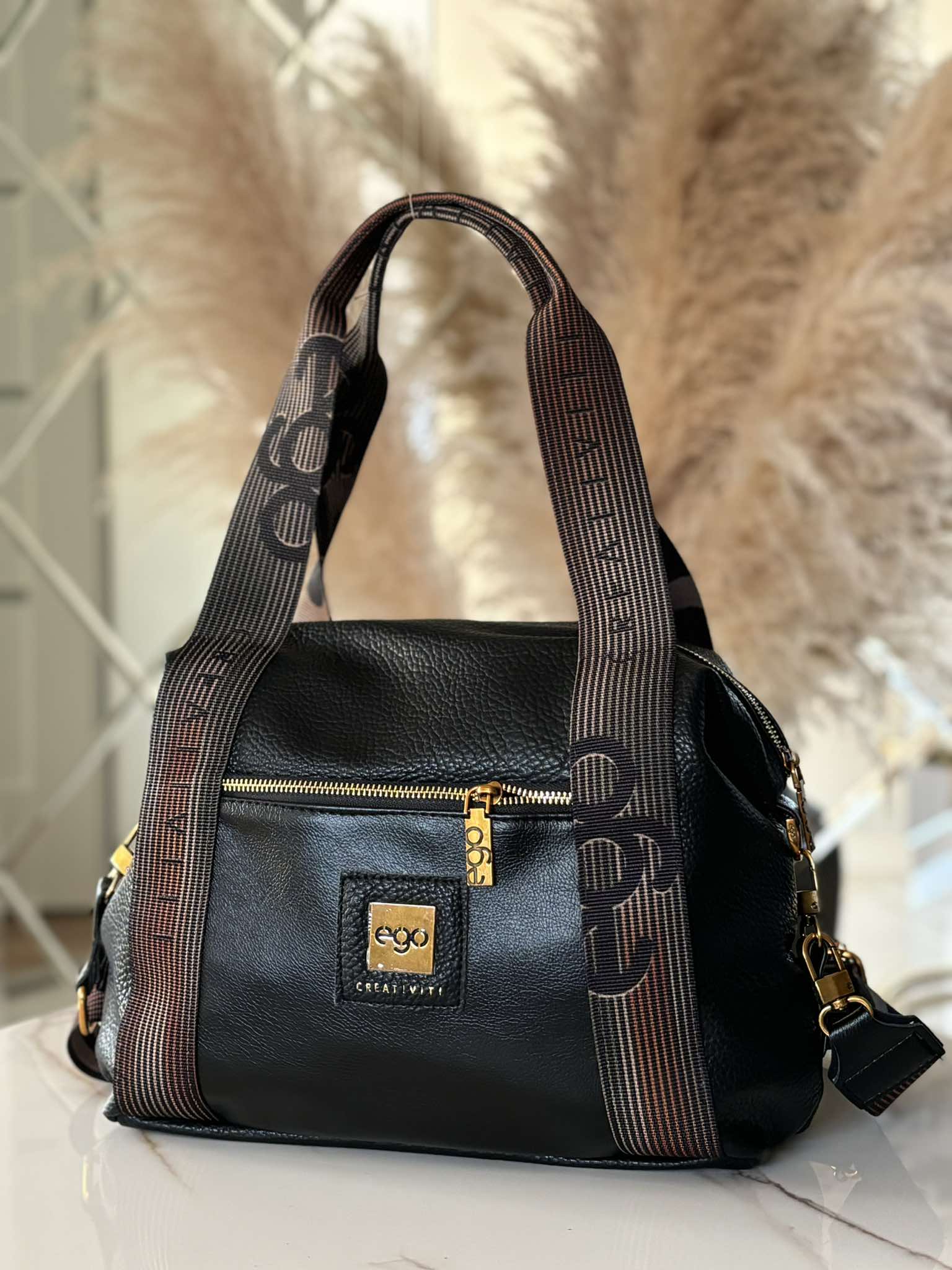 Torebka EGO shopper fitnessówka czarna