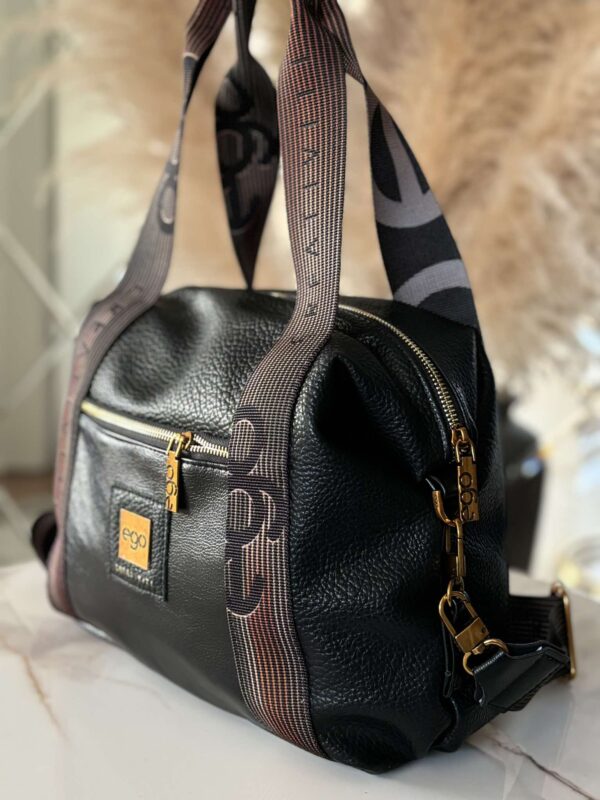 Torebka EGO shopper fitnessówka czarna - obrazek 3