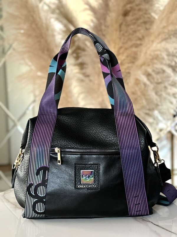 Torebka EGO shopper fitnessówka czarna - obrazek 2