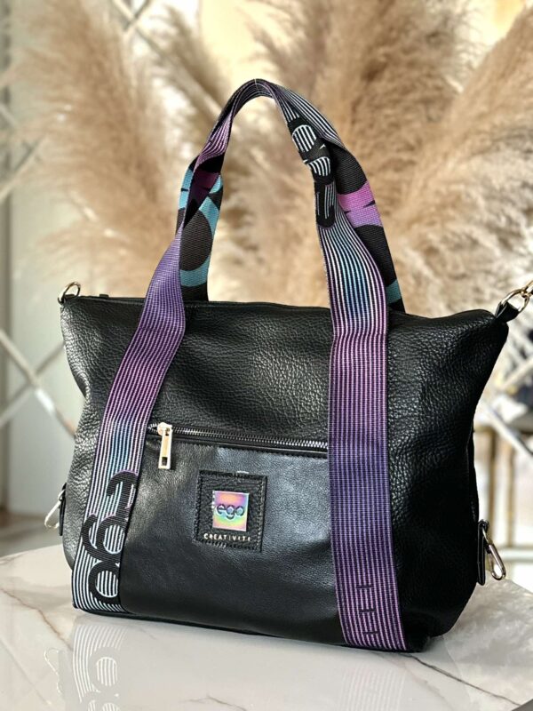 Torebka EGO shopper fitnessówka czarna - obrazek 5