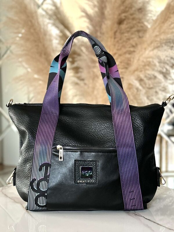 Torebka EGO shopper fitnessówka czarna - obrazek 6