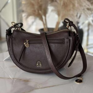 Torebka Lulu Castagnette listonoszka nerka crossbody brązowa