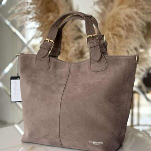 Torebka skóra ekologiczna FLORA&CO kuferek shopper fango