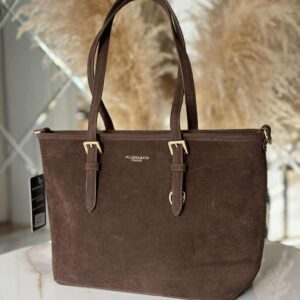 Torebka skóra ekologiczna FLORA&CO A5 shopper brązowa