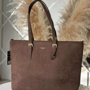 Torebka skóra ekologiczna FLORA&CO shopper A4 brązowa