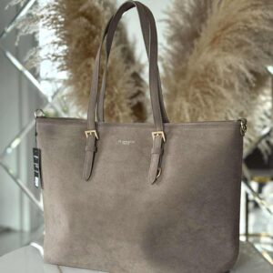 Torebka skóra ekologiczna FLORA&CO shopper A4 fango