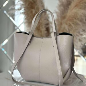 Torebka POLENKA skóra naturalna shopper kuferek 2w1 kaszmir