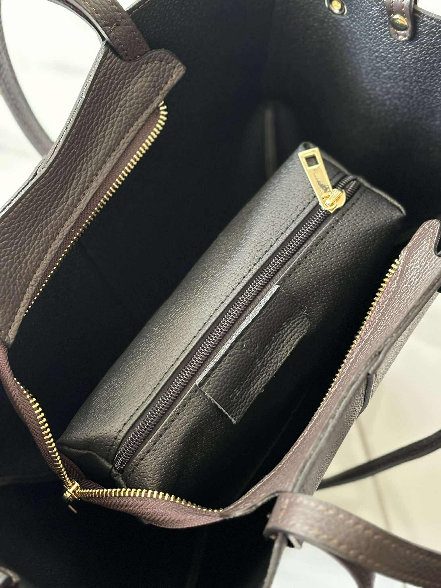 Torebka POLENKA skóra naturalna shopper kuferek 2w1 gorzka czekolada - obrazek 6