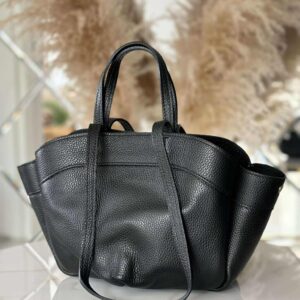 Torebka POLENKA skóra naturalna shopper A5 kuferek czarna