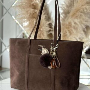 Torebka skóra ekologiczna FLORA&CO shopper A4 brązowa