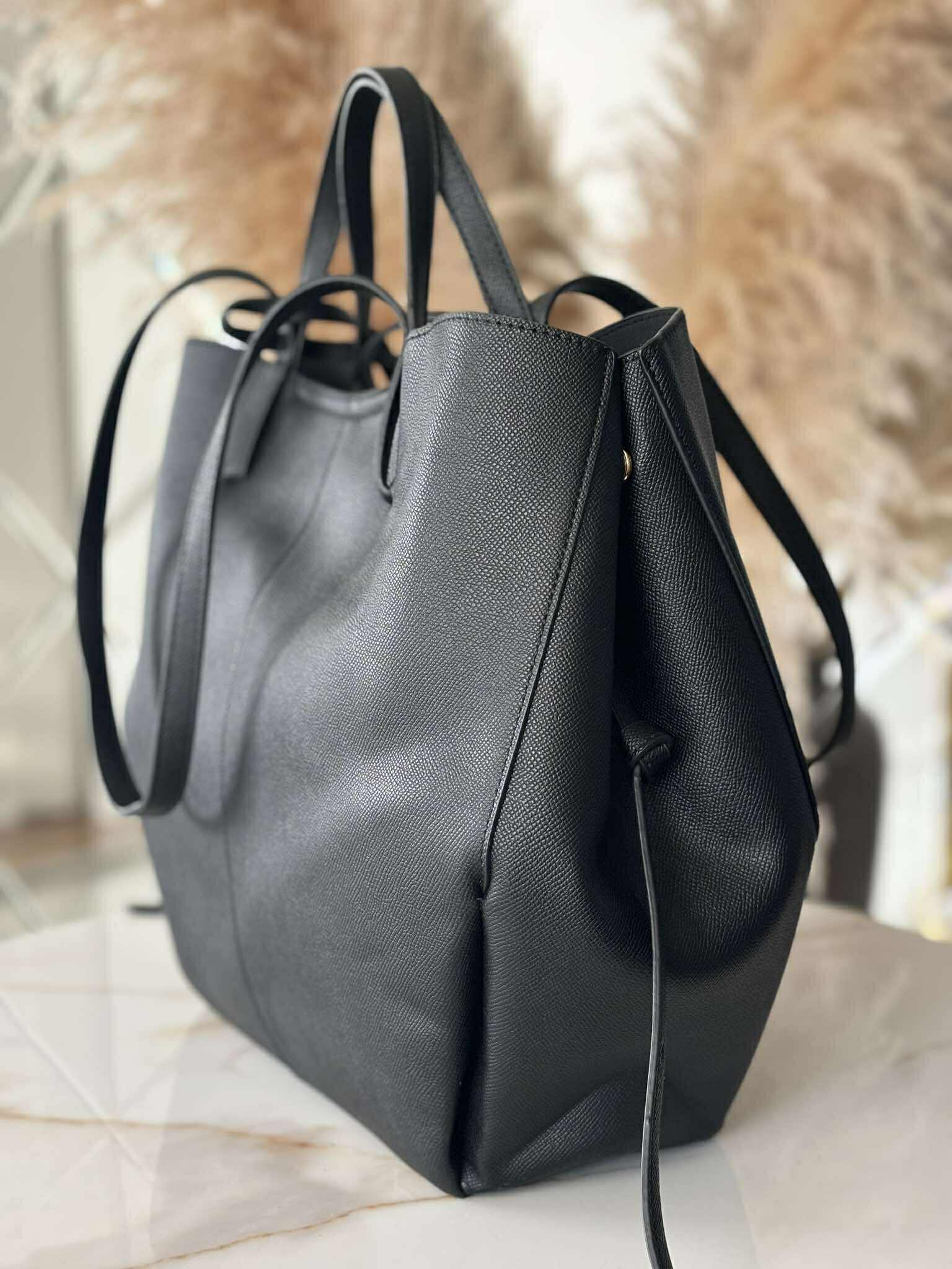 Torebka POLENKA większa skóra ekologiczna shopper czarna - obrazek 4