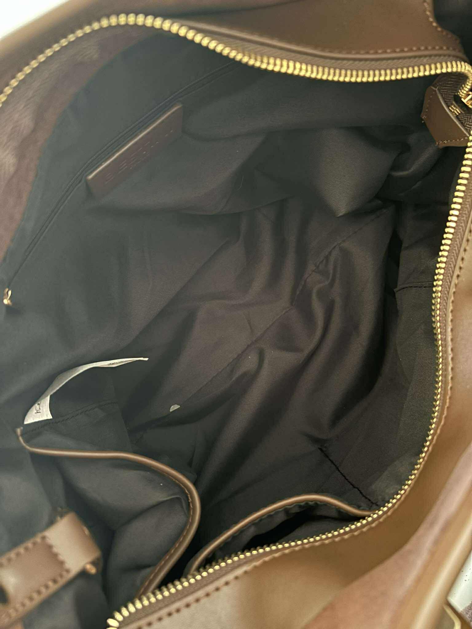 Torebka skóra ekologiczna BESTINI shopper gorzka czekolada zamsz - obrazek 5