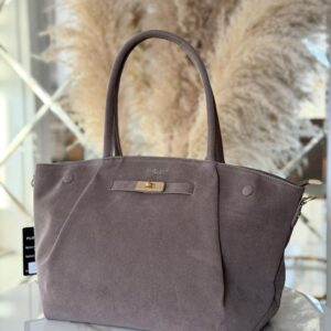 Torebka skóra ekologiczna FLORA&CO shopper kuferek A4 fango