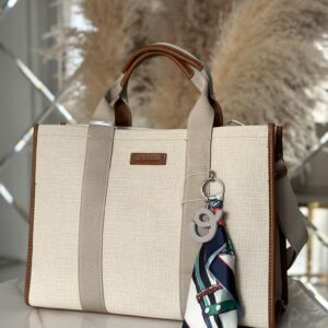 Torebka DAVID JONES shopper A4 apaszka beżowy