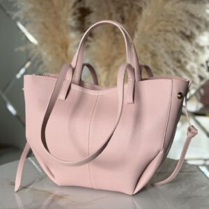 Torebka POLENKA mniejsza skóra ekologiczna shopper różowa
