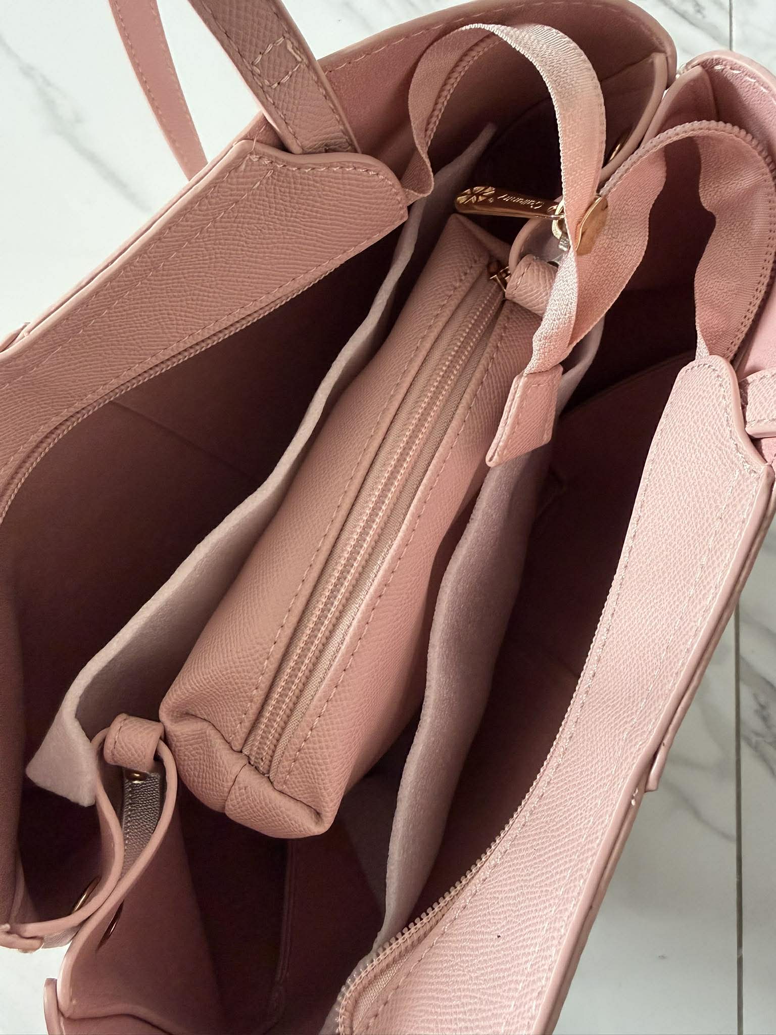 Torebka POLENKA mniejsza skóra ekologiczna shopper różowa - obrazek 6