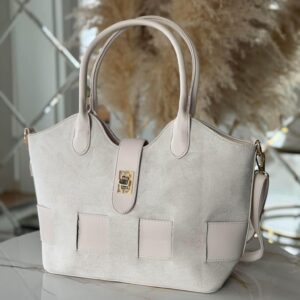 Torebka KUFEREK shopper listonoszka beżowa