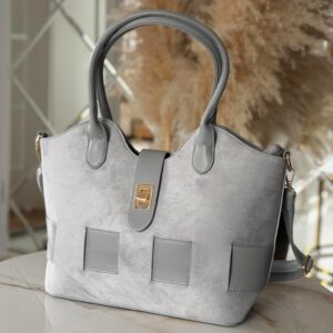 Torebka KUFEREK shopper listonoszka szara