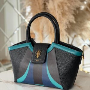 Torebka EGO duży kuferek shopper insecta czarna niebieska