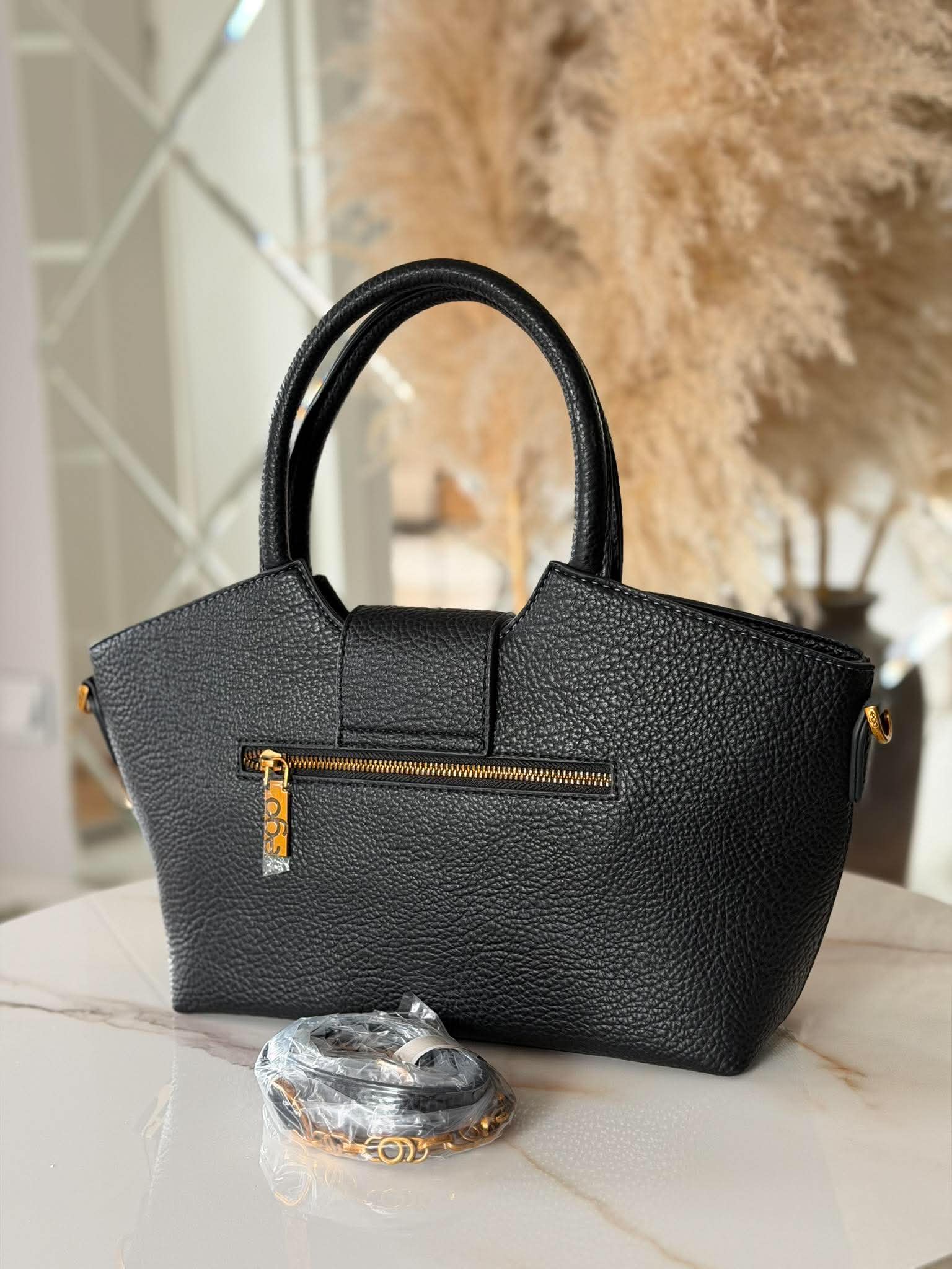 Torebka EGO duży kuferek shopper insecta czarna żółta - obrazek 3