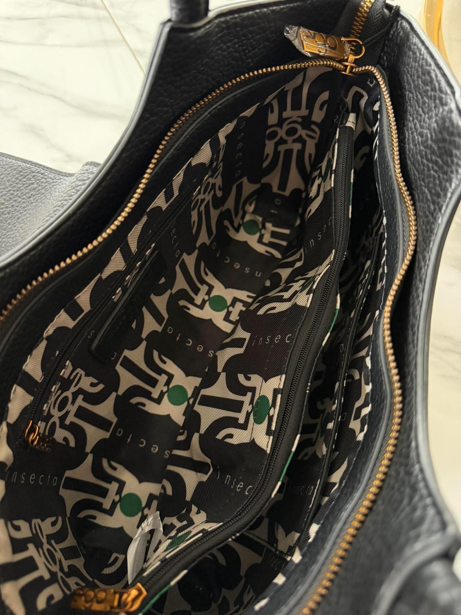 Torebka EGO duży kuferek shopper insecta czarna żółta - obrazek 4
