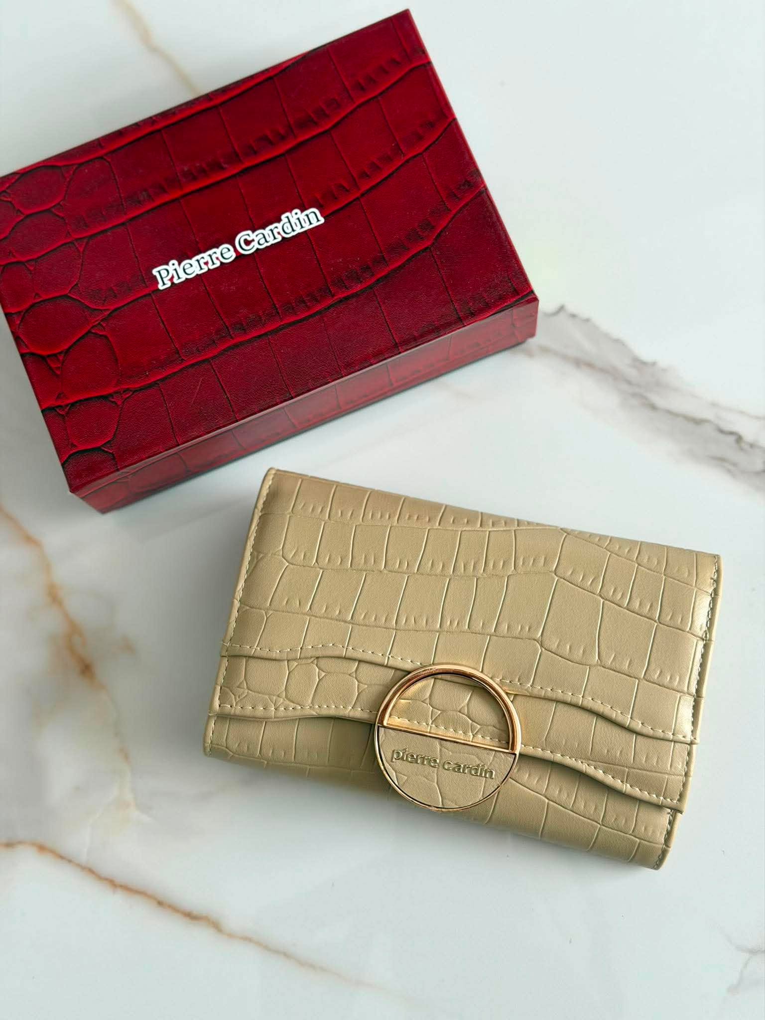 Portfel PIERRE CARDIN croco średni beżowy - obrazek 2