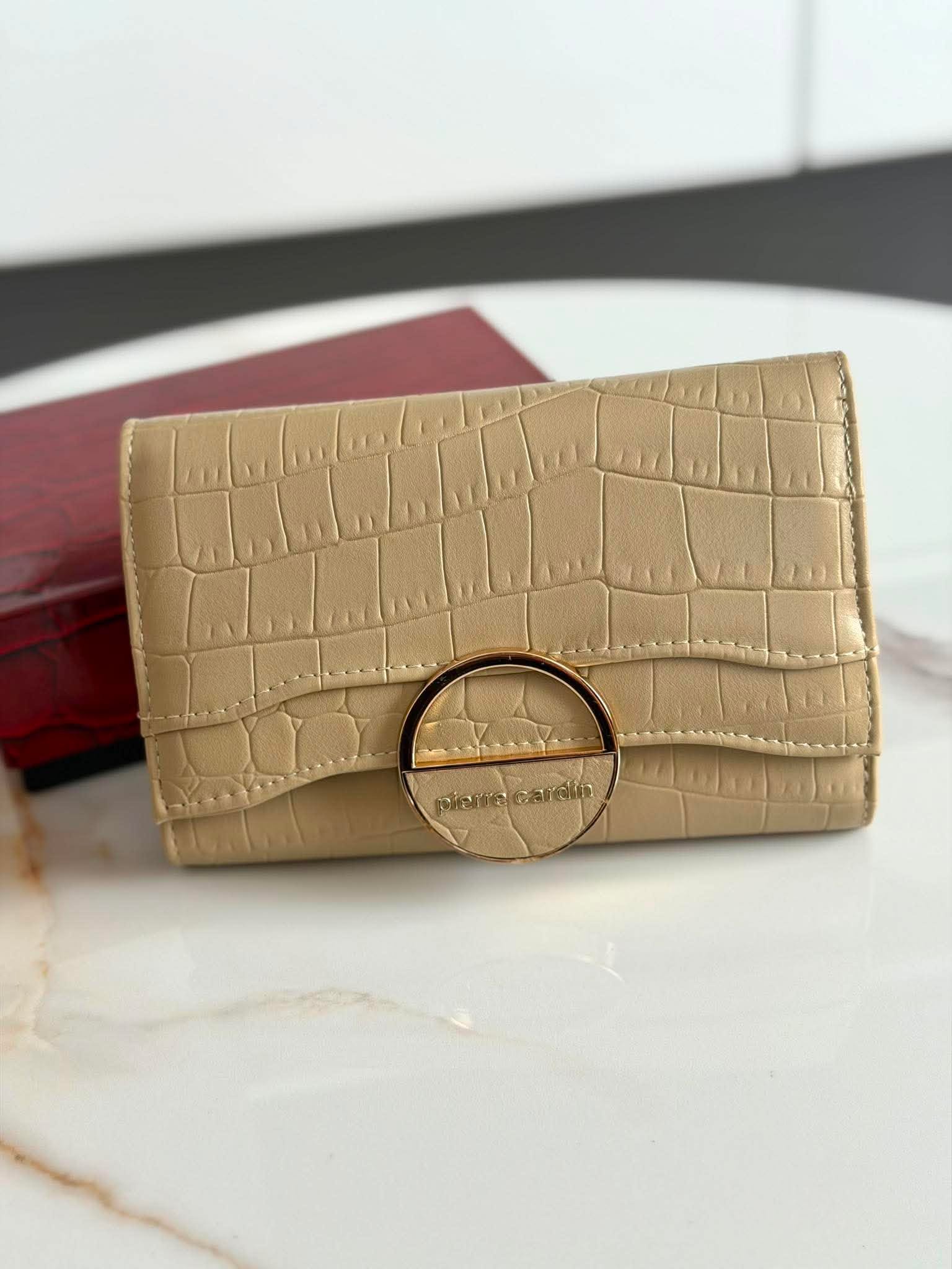 Portfel PIERRE CARDIN croco średni beżowy - obrazek 3